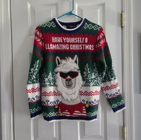 Festive Llama Christmas Sweater - Picture 1 of 5